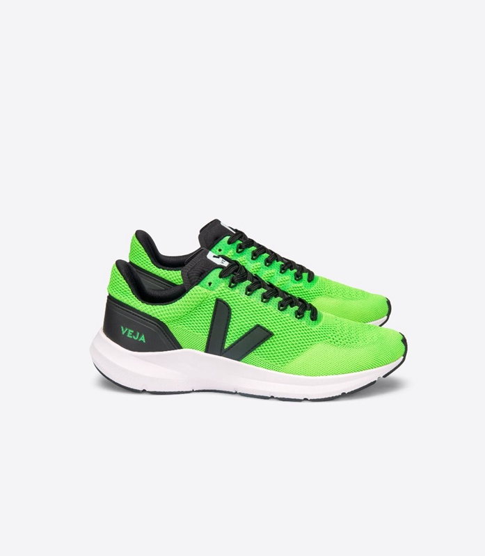 Green Veja V-Knit Vert Fluo Men\'s Marlin | YHWKIB-489