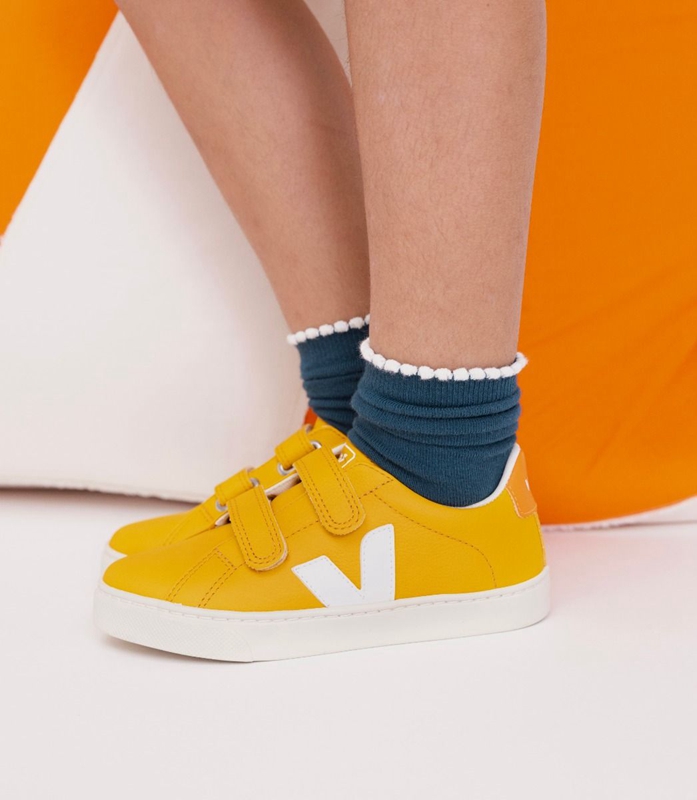 Orange Veja Leather Ouro Kids' Esplar | VASLIG-870