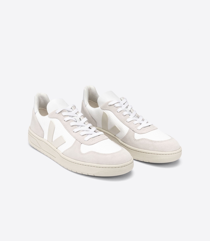 White Veja B-Mesh Natural Pierre Women's V-10 | OGZMTX-384