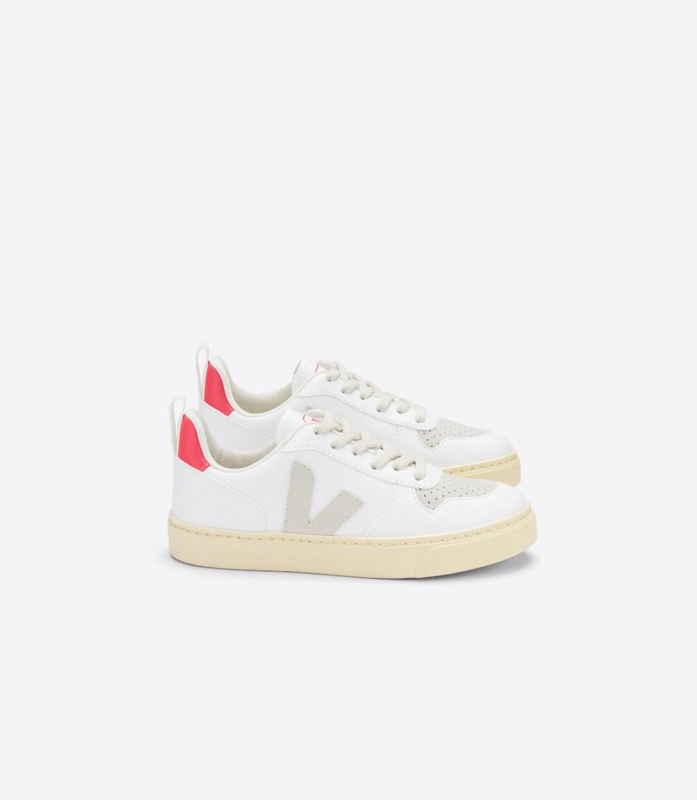 White Veja Cwl Pierre Rose Fluo Kids\' V-10 | GKQPEW-467