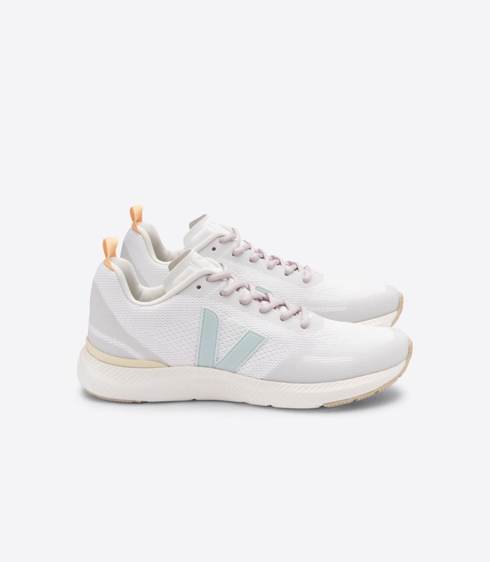 White Veja Engineered-Mesh Eggshell Menthol Women\'s Impala | WOPYXR-209