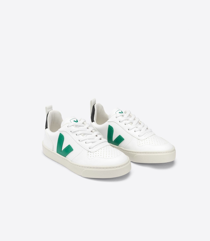 White Veja Laces Cwl Emeraude Kids' V-10 | WSEGHU-865