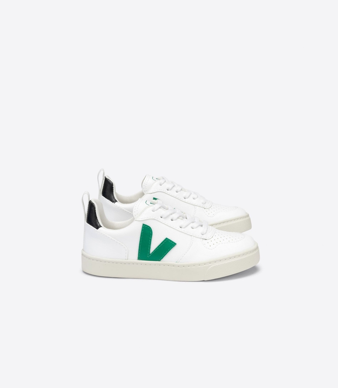 White Veja Laces Cwl Emeraude Kids\' V-10 | WSEGHU-865