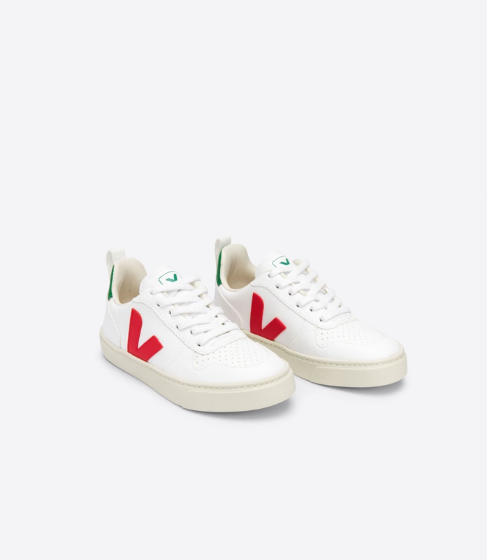 White Veja Laces Cwl Pekin Emeraude Kids' V-10 | IJXFDL-386