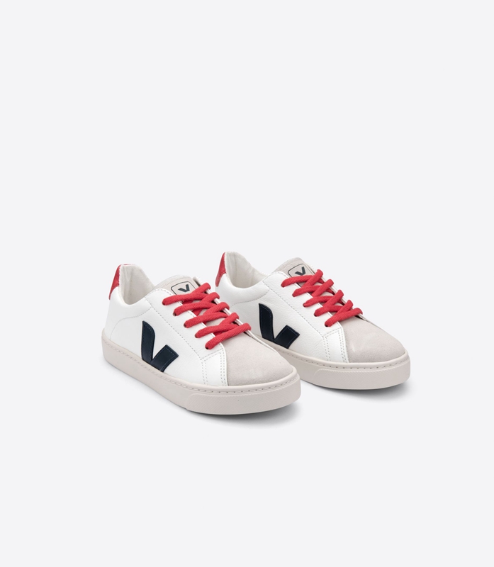 White Veja Laces Leather Nautico Pekin Kids' Esplar | CGMZIN-956