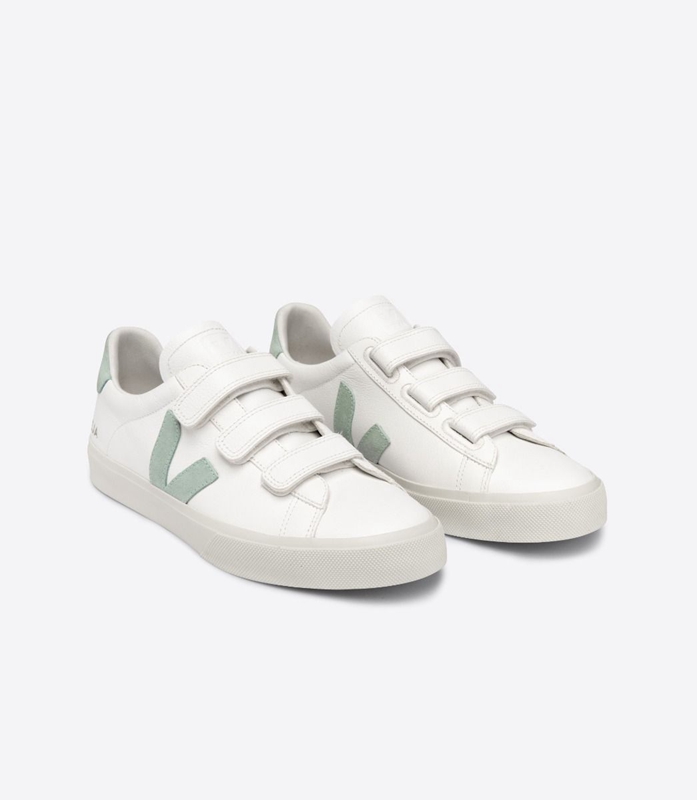 White Veja Leather Matcha Women's Recife | ROXWSK-740