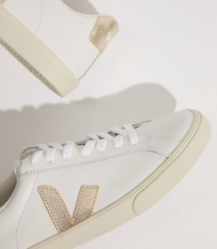 White Veja Leather Platine Women's Esplar | YUWGVK-017