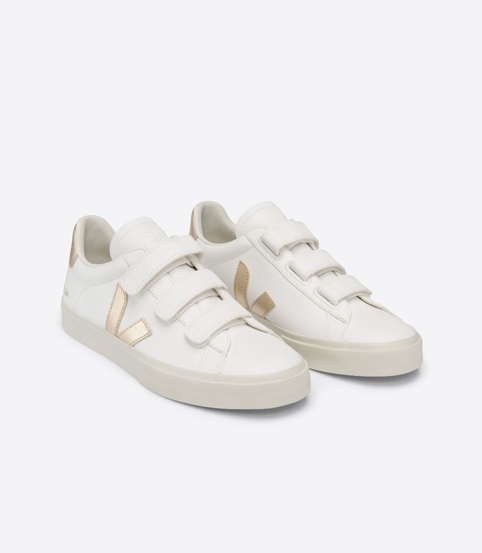 White Veja Leather Platine Women's Recife | DTGCPY-217