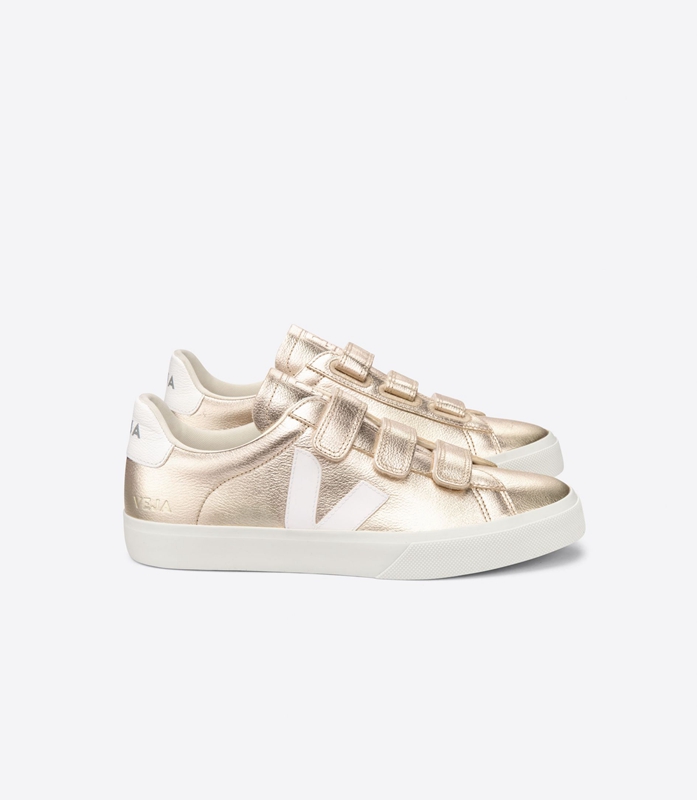 White Veja Leather Platine Women\'s Recife | STEIGC-154