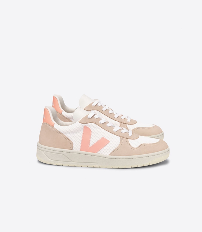 White Veja Alveomesh Bellini Almond Women's V-10 | PVATON-746